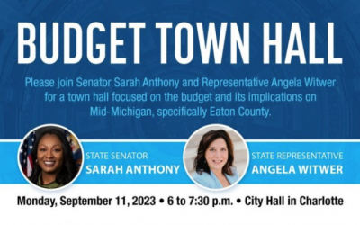 Join Sen. Sarah Anthony and Rep. Witwer at a Budget Town Hall