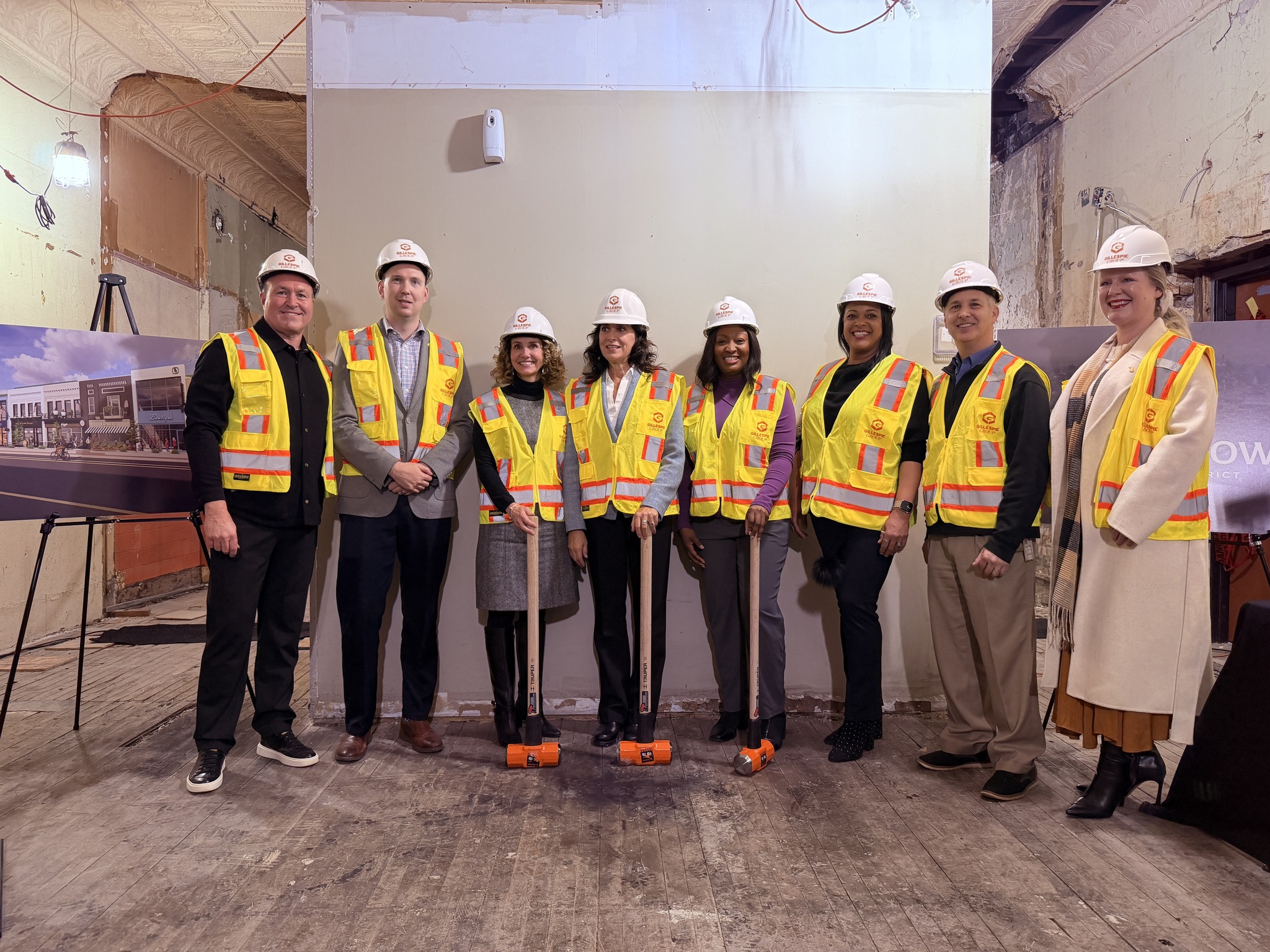 Lansing Stadium District Wall Breaking 