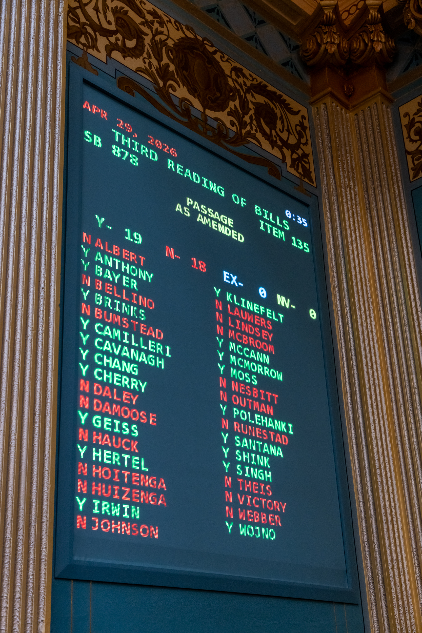 Sen. Anthony speaking to the passage of the 2027 state budget on the floor. 