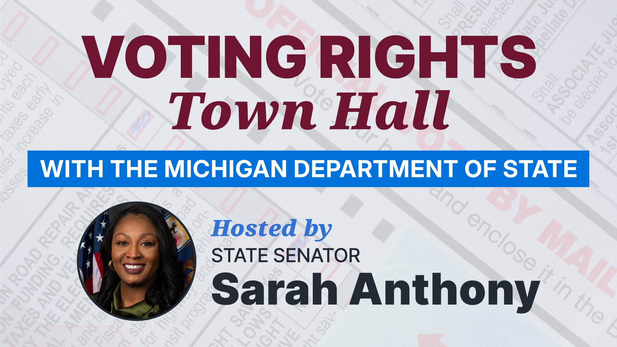 Voting Rights Town Hall with Senator Anthony