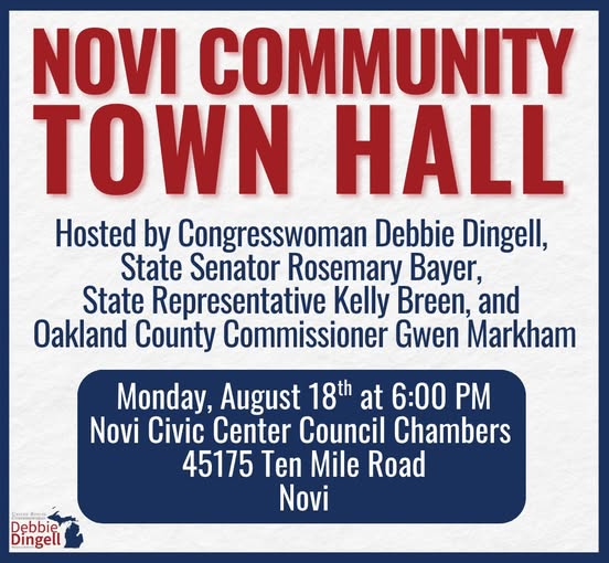 Novi Community Town Hall with Congresswoman Debbie Dingell, Rep. Kelly Breen, and Oakland Co. Commissioner Gwen Markham