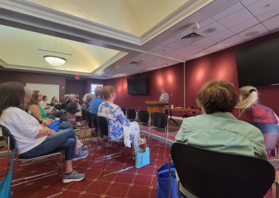 Senator Bayer at her Coffee Hour at the Plymouth District Library.