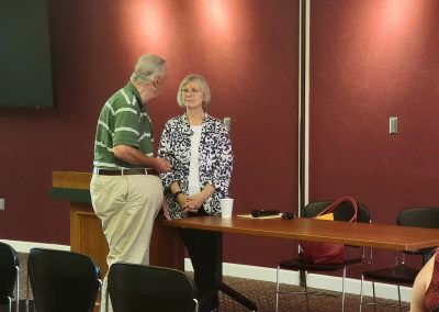 Senator Bayer at her Coffee Hour at the Plymouth District Library.