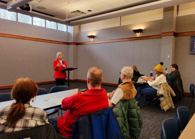 Senator Bayer at her Coffee Hour in the West Bloomfield Public Library.