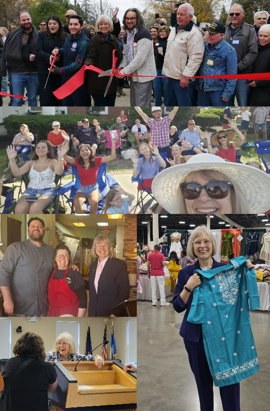 Collage of Senator Bayey in the district