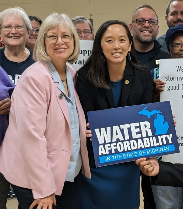 Sen. Bayer with Sen. Chang, lead sponsor of the water affordability package.