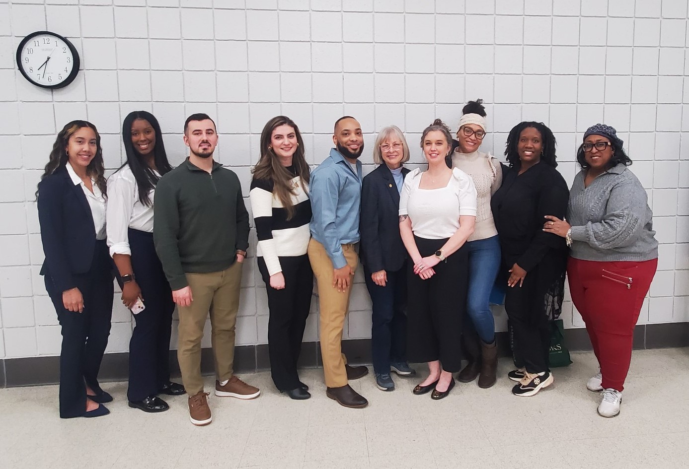Senator Bayer posing with a group of constituents