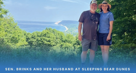 Senator Brinks and her husband at Sleeping Bear Dunes National Lakeshore