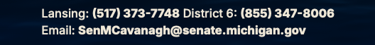 Senator Cavanagh Contact Footer