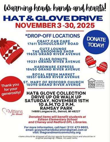 Grandmont Community Association Hat and Glove Drive
