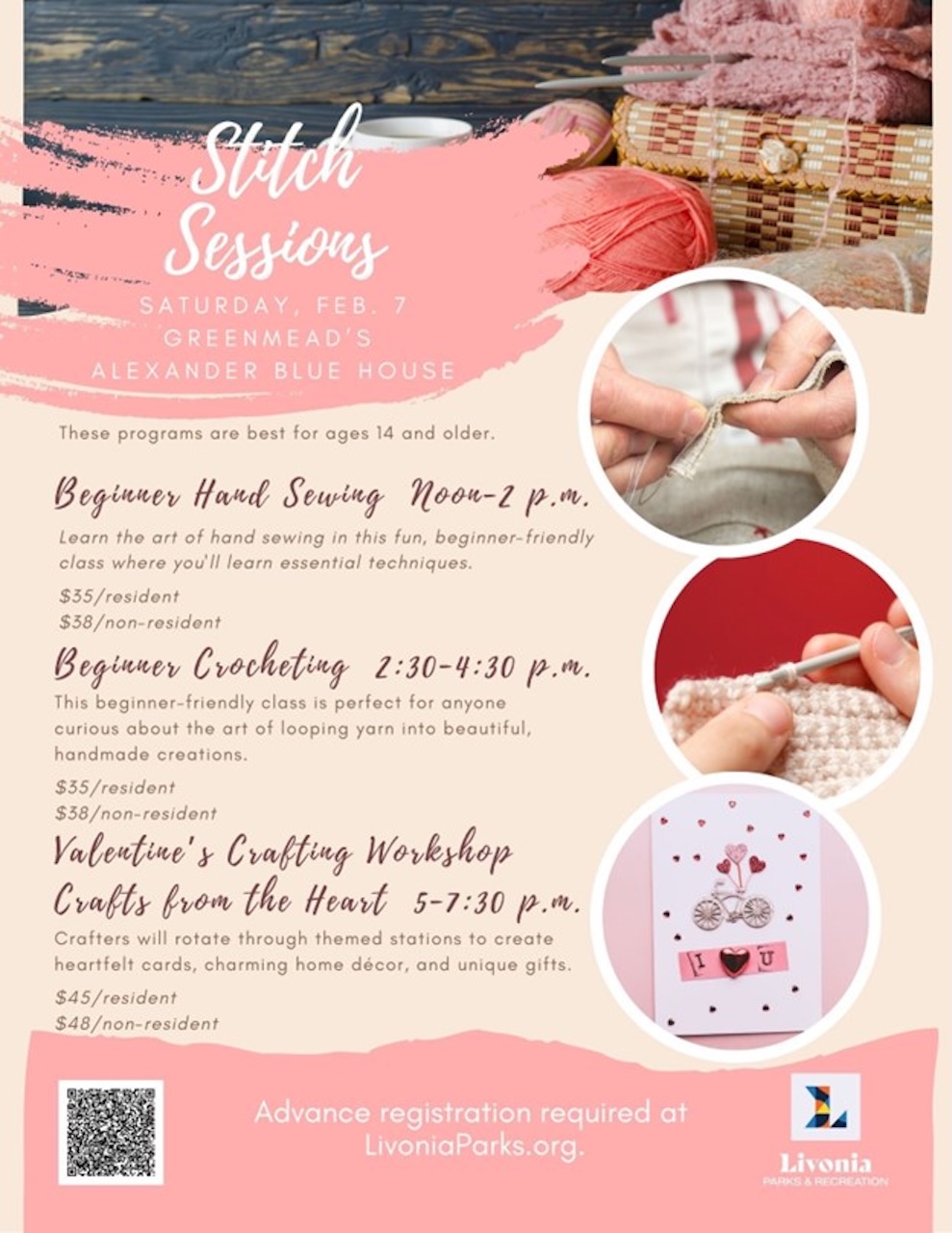 Stitch Sessions beginner sewing, crocheting, and crating
