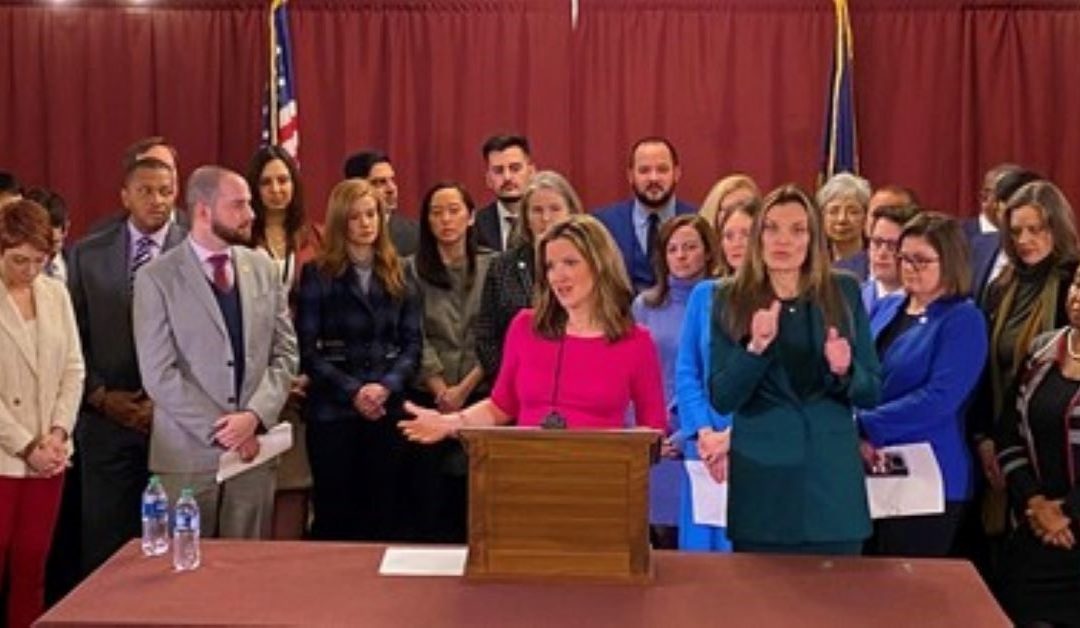Benson and state lawmakers announce plans to protect the people who protect democracy