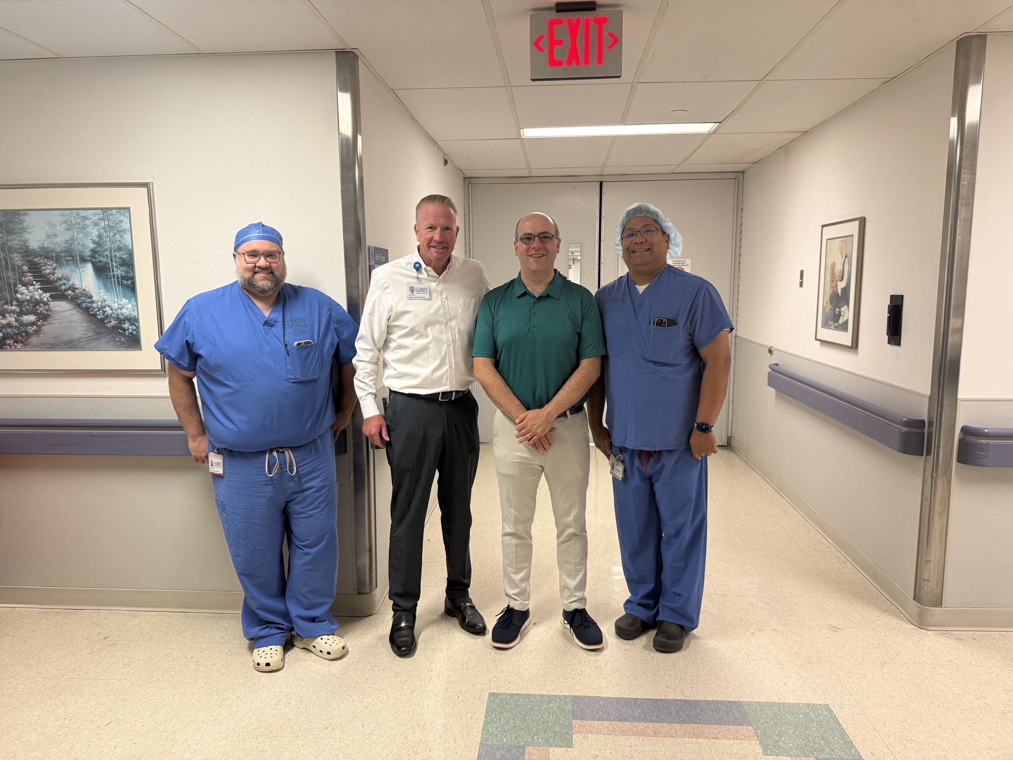 Senator Cherry with health care workers