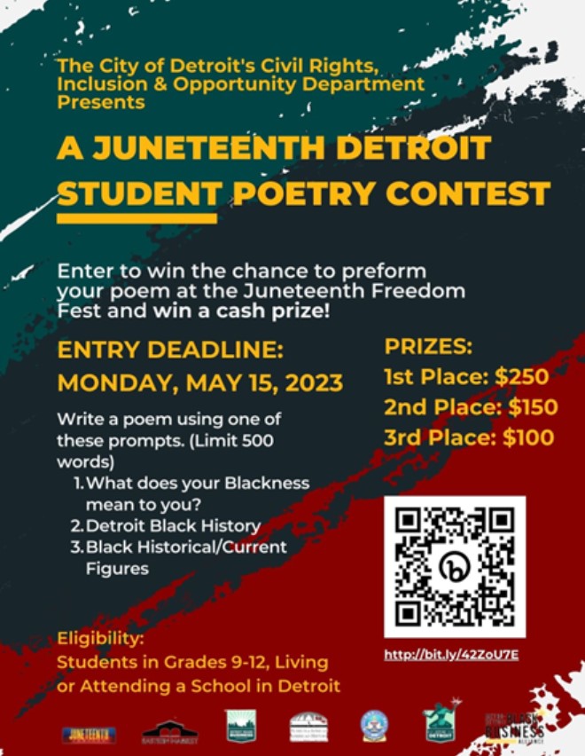 Juneteenth Detroit Student poetry contest