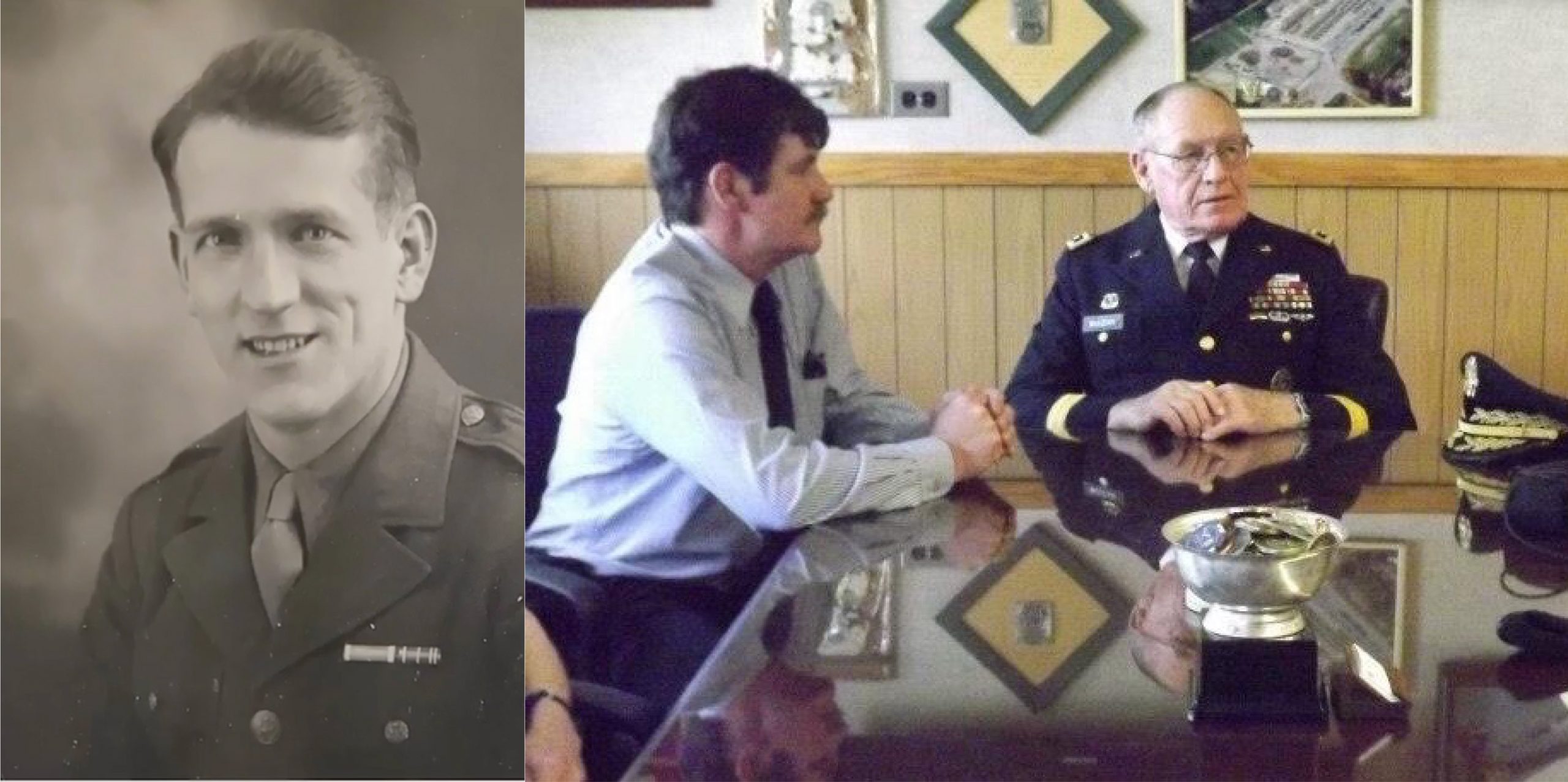 Sen. Kevin Hertel’s grandfather, Jack Hertel (Left), and Sen. Veronica Klinefelt’s father, Ret. Major General William McLean (Right).