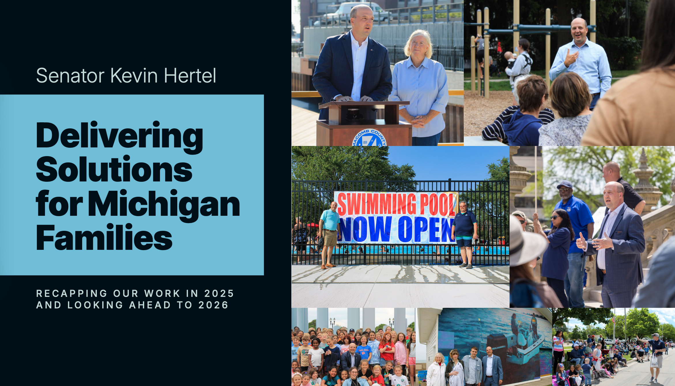 Senator Kevin Hertel Delivering Solitions for Michigan Families, recapping our work in 2025 and looking ahead to 2026