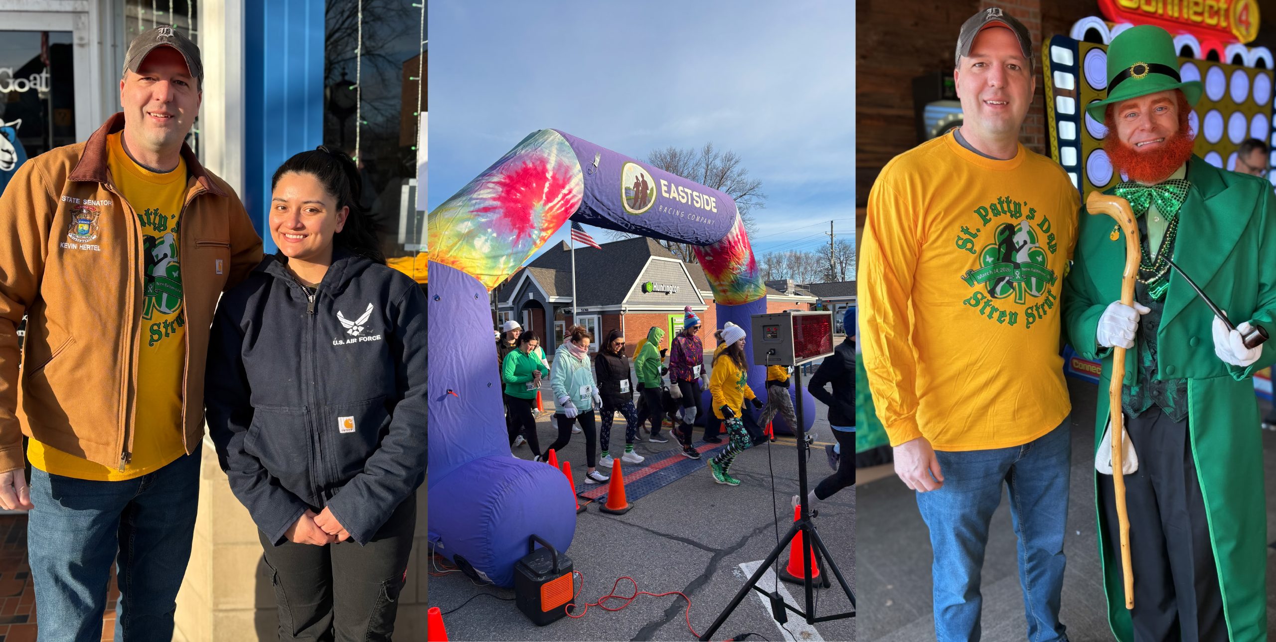 Kicked off St. Patrick’s Day early with the Strev Strut in New Baltimore! Sen Hertel standing with runners at the finnish line