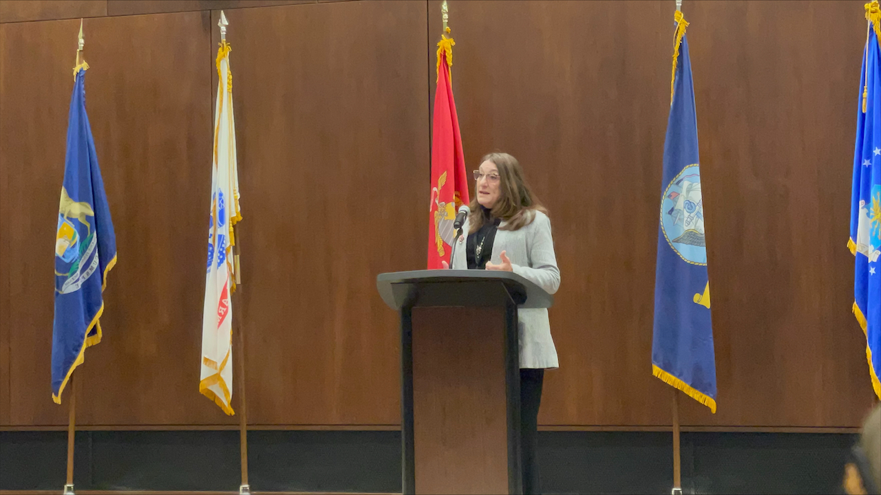 Speaking at the Michigan Veterans Affairs Agency’s Veterans Day Recognition Ceremony