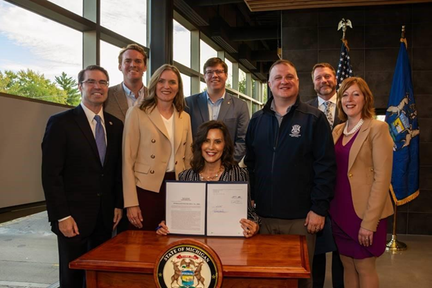 Tackling the Issues You Care About – Sen McCann at a bill signing with Gov Whitmer