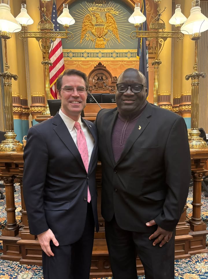 Senator McCann with Mayor of Kalamazoo, Bobby Hopewell at State of the State