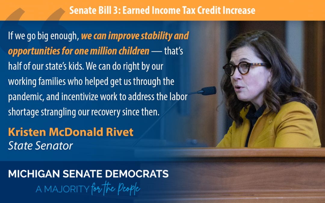 Senate Committee Passes McDonald Rivet Bill to Expand Working Families Tax Credit, Provide Immediate and Retroactive Relief