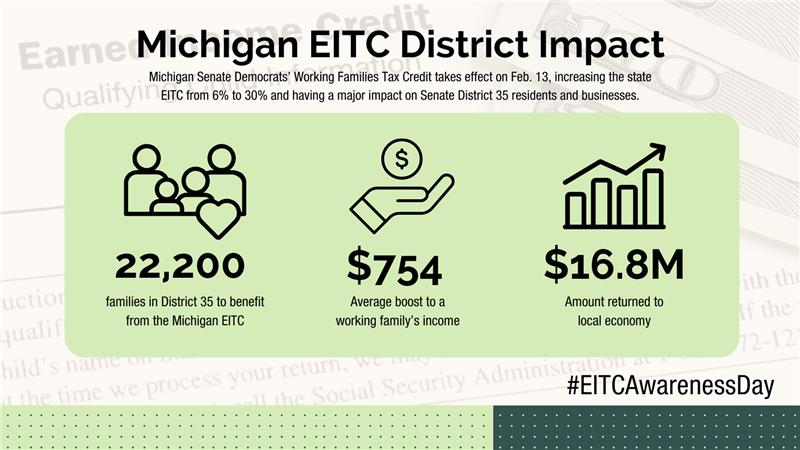 On EITC Awareness Day, Sen. McDonald Rivet Urges Eligible Families to Claim Five-Fold Increase of State Credit 