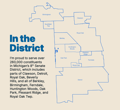 Senator McMorrow in the District