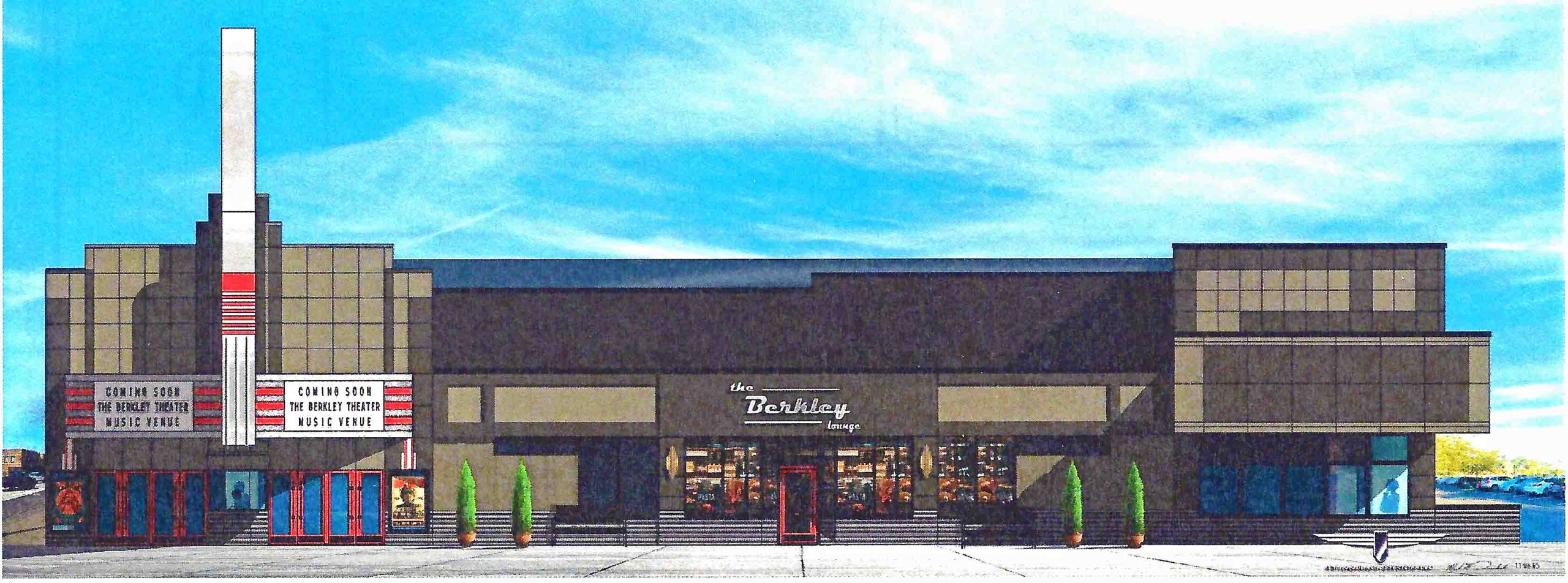 Mockup drawing of the renovated Berkley Theatre