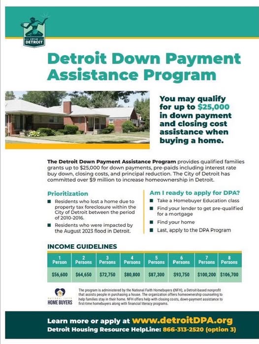 Detroit Down Payment Assistance Program