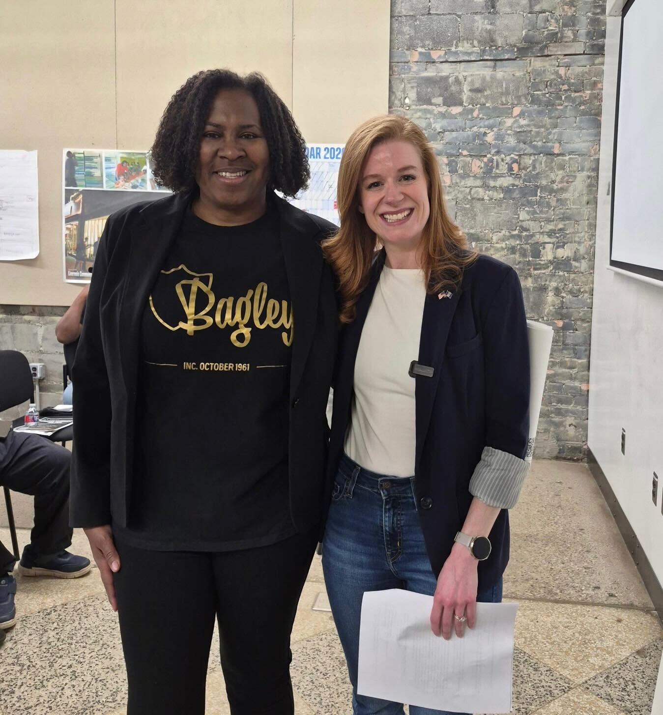 Sen McMorrow with President Rosalinda Haskins