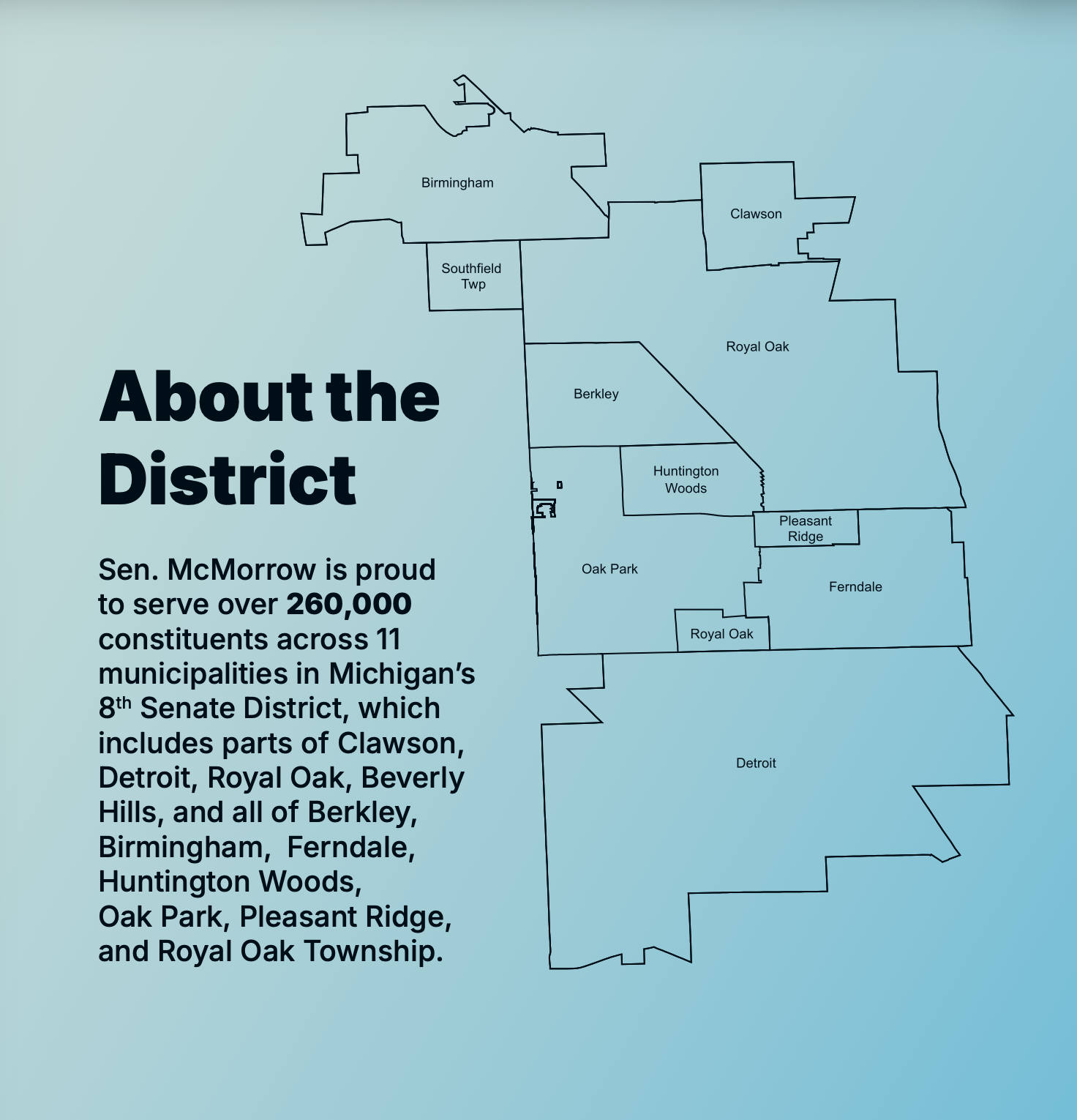 Sen McMorrow about the District graphic