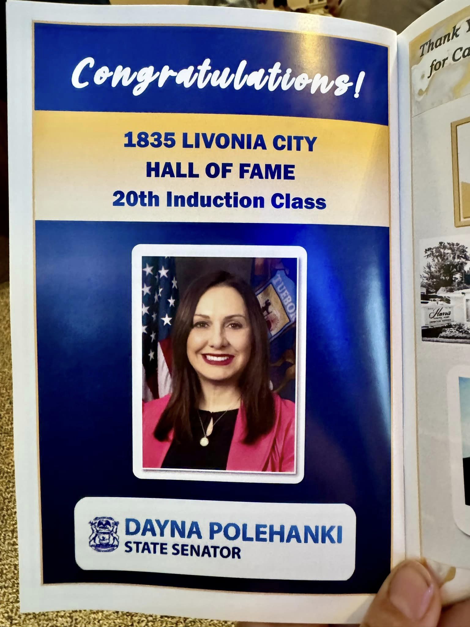 1835 Livonia City Hall of Fame 