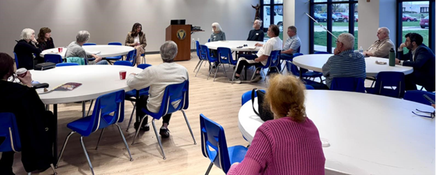 Sen Polehanki speaking with constituents at her Livonia Community Conversation