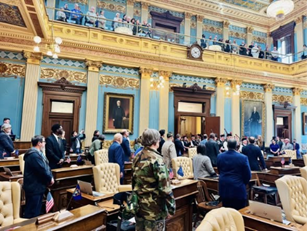 The senate floor during the Memorial Day Ceremony special session