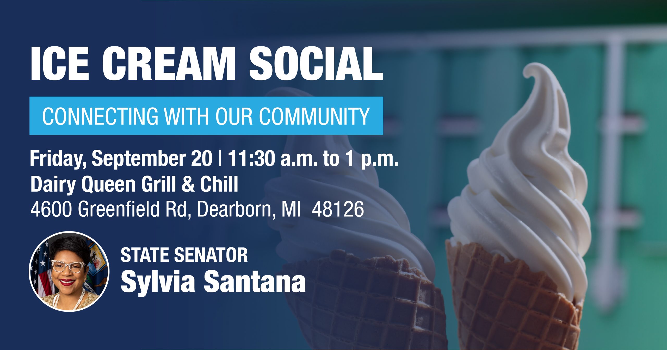 Senator Santana Ice Cream Social graphic