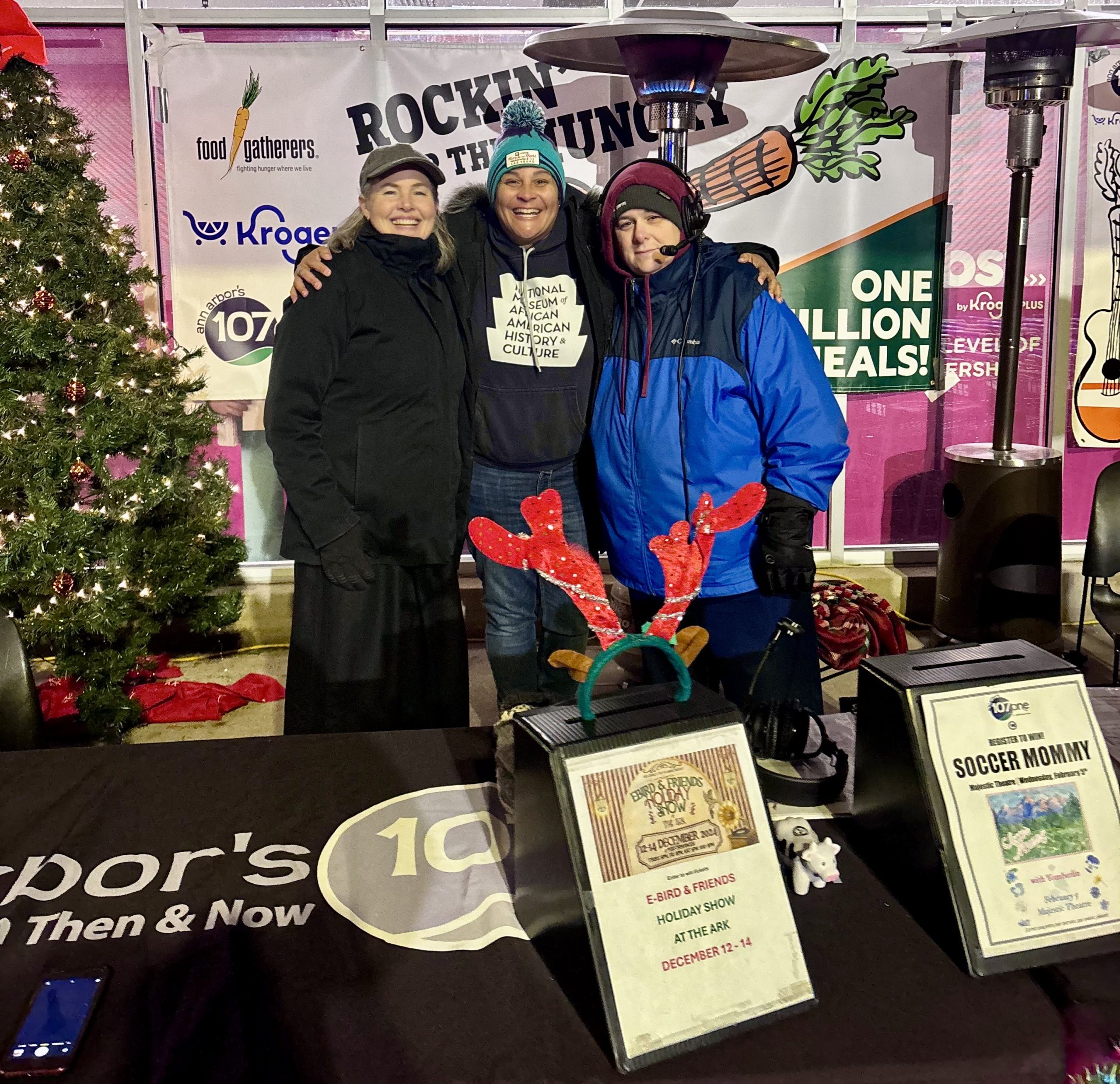 Representative Felicia Brabec and I were freezin’ for a reason with 107.1 and Food Gatherers. 