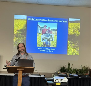 Man speaking at the Jackson County Conservation District Meeting