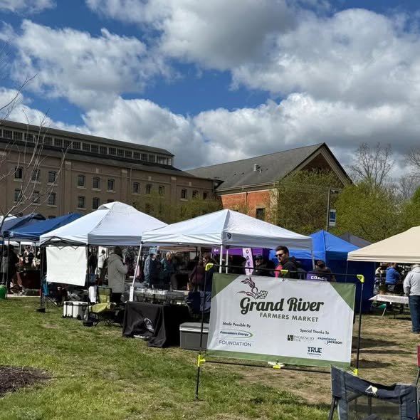Varios market tents for Grand River Farmers Market & Grow Jackson 