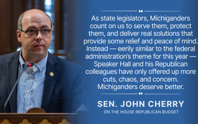 Cherry Blasts House Budget that Strips Funding for Michigan Parks, People, and Public Safety